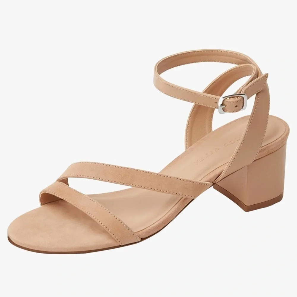 REBECCA ALLEN The Block Sandy Ankle Strap Sandal (Women) Mid Beige  size 11 M